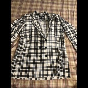 Black and white blazer